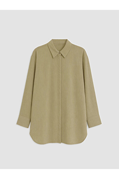 LC Waikiki Nevavm Farkıyla Lcw Modest Khaki Modal Blended Women's Shirt Tunic