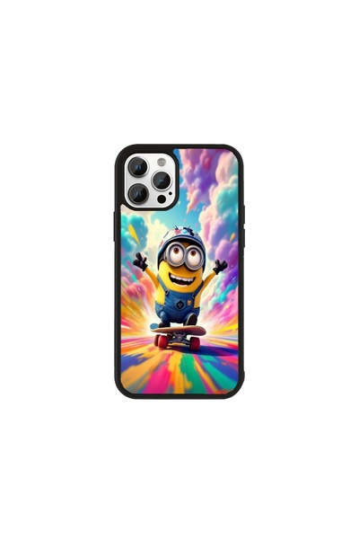 Generic Brand Husa Premium iPhone 15 Minions - Model Rainbow Skate Minion