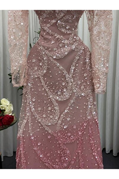 leen fashion فستان سهرة وردي