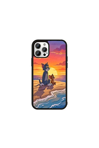 Generic Brand Husă Premium iPhone 11 Pro Tom și Jerry - Model Plajă Apus Prie...