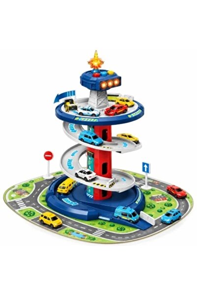 velve Set parcare supraetajata copii, 3 niveluri, lumini si sunete, covoras s...