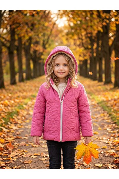 Merdia Kids Palton pentru fete cu model cu fundițe, rezistent la apă și vânt