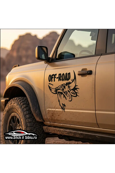 StickITsibiu Autocolant Off-Road 44 - Cap de taur stilizat - SET Autocolante ...