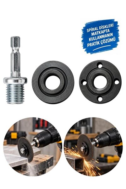 DepoMega Matkap Disk Takma Adaptörü Matkabı Spirale Çeviren Set Disk Bağlama