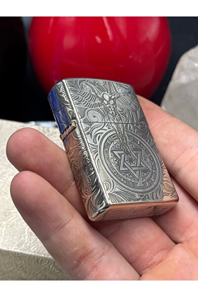 NikaŞ Chief Vintage Koruyucu Melek Tasarımlı Derin Kabartma Metal Benzinli Premium Çakmak