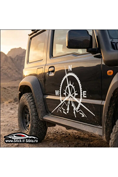 StickITsibiu Autocolant Off-Road 44 - Compas de Navigație Montană - Autocolan...