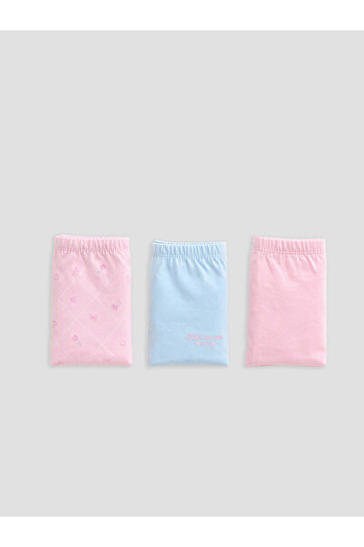 LC Waikiki Vizyon New Season Pink Printed Girls' Boxer Shorts 3-Piece Set
