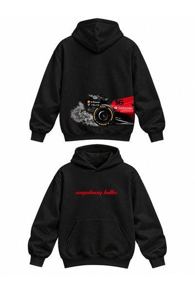 LORVEX Unisex Βαμβακερό φούτερ με κουκούλα άνετης εφαρμογής - Τυπωμένο oversi...