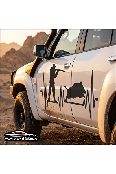 StickITsibiu Off-Road Sticker 44 - Hunter's Pulse: 0% Stress, 100% Wild Boar ...