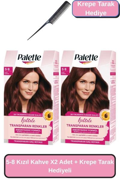 Palette 5-8 Kızıl Kahve X2 Adet + Krepe Tarak Hediyeli