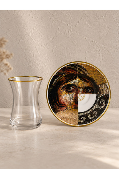 Onedekor 12 Parça 6 Kişilik Zeugma Çay Seti