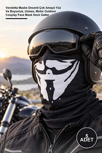 Yenilig 5 τεμάχια Baf Bandana – Vendetta Mask Pattern Multipurpose Face and S...