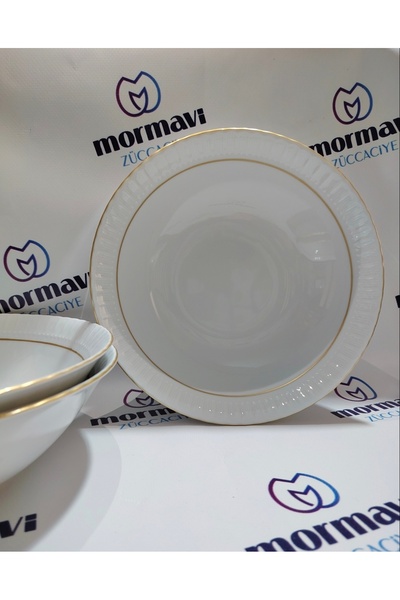 Güral PORSELEN MAT YALDIZ 3 ADET 25 CM(BÜYÜK) SALATA,SUNUM,KASE