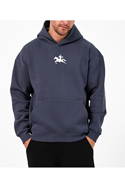 VEK Φούτερ με κουκούλα Atlı Okçu Minimal Print Unisex με 3 κλωστές