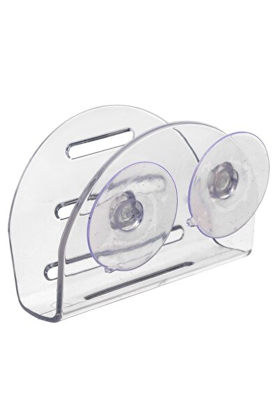 OEM Suport transparent din acril pentru burete de baie cu 2 ventuze, 11x5x7.5cm