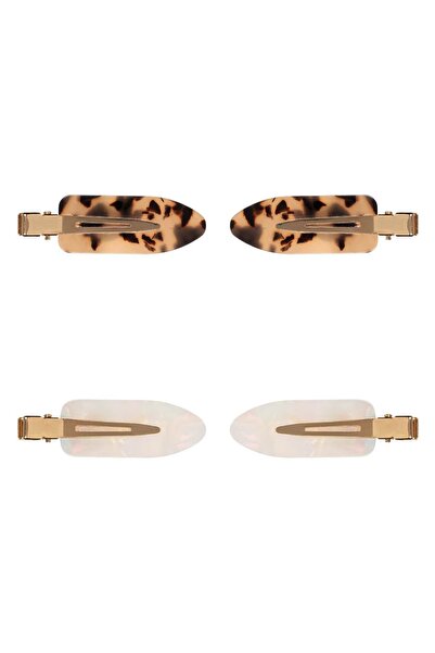 OEM Set de agrafe de păr aurii - Carapace de broască țestoasă și perlă, 6cm x...