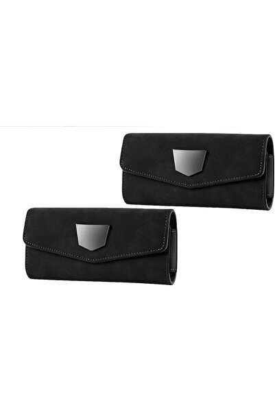 TERRIFI 2 Pcs Magnetic Sunglass Holder for Car Visor,Suede Eye Glasses Case f...