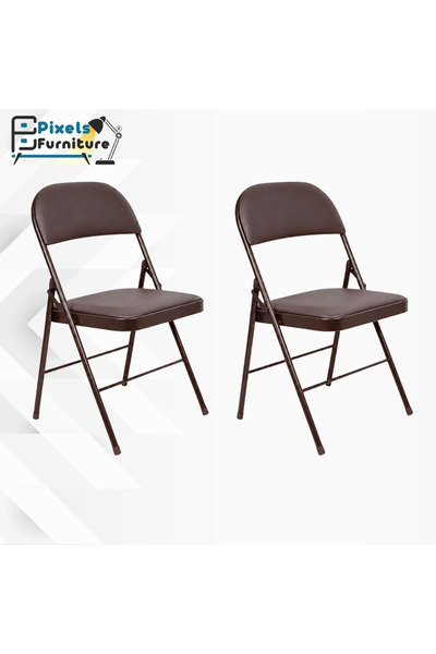PixelsFurniture Set of 2 Folding Chairs with Padded Seats by Pixel Furniture,...
