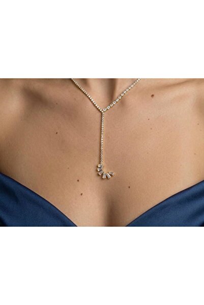 MARENNE Y Model Su Yolu Taşlı Çelik Kadın Kolye