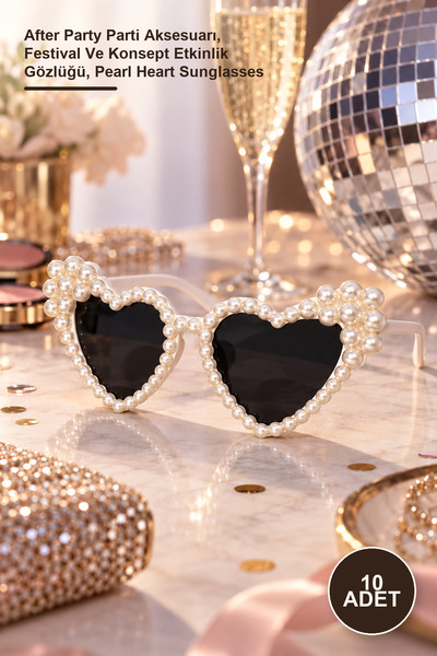 Yenilig 10 Pieces Pearl Heart Sunglasses – after Party Party Accessory, Festi...