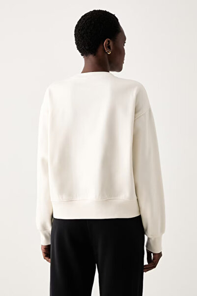 THE NORTH FACE W Tnf Essential Simple Dome Boxy Os Crew Kadin Bej Sweatshirt