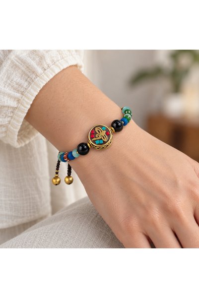 HER ŞEY NOTA www.herseynota.com Ethnic Patterned Colorful Beaded Knitted Brac...