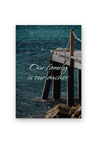 OEM Poster decorativ perete Familia este ancora noastra, citat motivational, ...