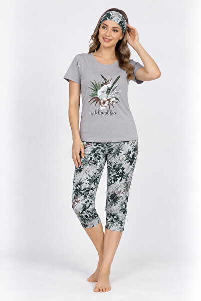 BOYRAZ Women's t-shirt pajamas with "Printed , dark gray