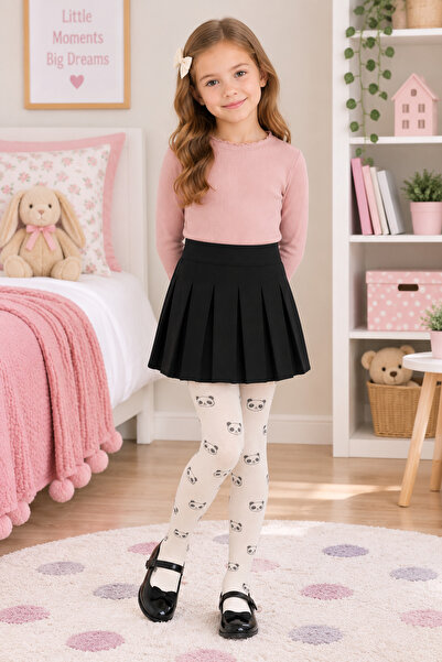 ELEGANZA Children's Cotton tracksuit with panda bears - beige