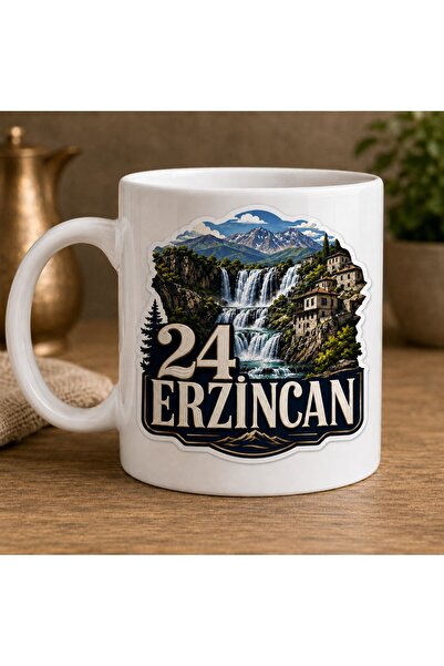 Erzurum Temalı Kupa Bardak Suluboya Manzara Desen 6