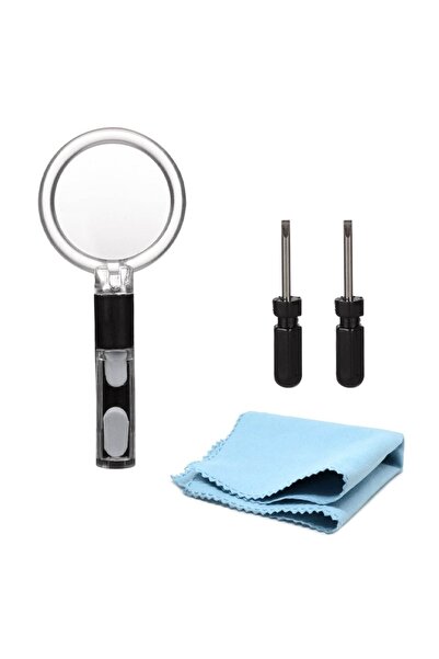 OEM Kit de reparații ochelari din 4 piese cu lupă și șurubelnițe