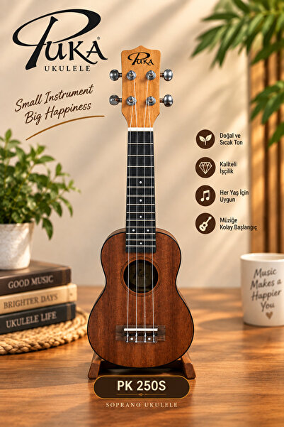 PUKA PK 250S Soprano Ukulele (Kılıf ve Pena Hediyeli)