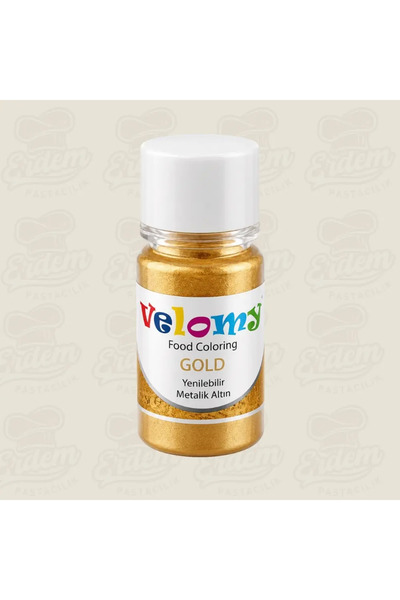 velomy Yenilebilir Metalik Gıda Boyası 10 Gr Altın