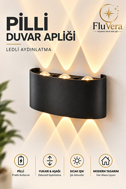 FluVera OVAL Pilli Duvar Apliği LED GÜN IŞIĞI Yukarı Aşağı Aydınlatma Modern ...