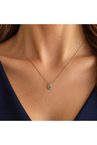 nerora Elegant Thin Chain Small Stone Evil Eye Beaded Stainless Steel Necklac...