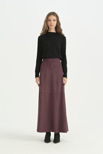 Nihan Suede Skirt - Plum