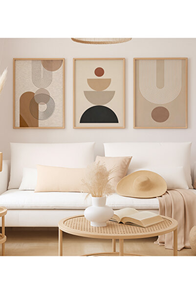 VOBA STORE SET DE PICTURI DECORATIVE BOEME CU RAME, 3 PIESE