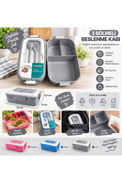 Beslenme kabı, kamp kutusu, çatal kaşık içerikli çok amaçlı