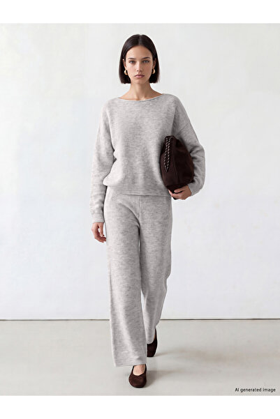 LC Waikiki Vizyon New Season Gray Women's Sweatpants with Elastic Waist