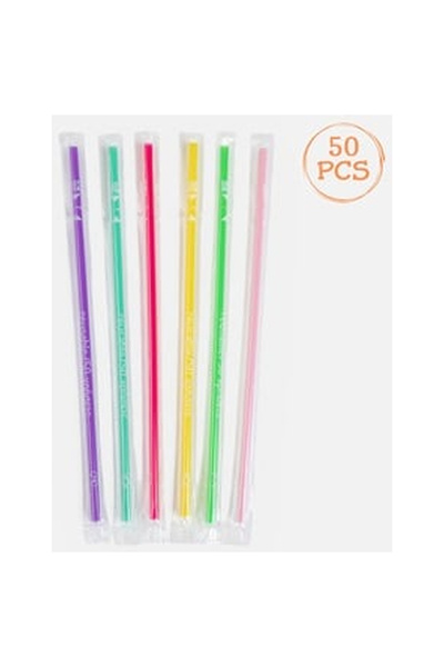 OEM Reusable Colored Straight Plastic Straws Individually Wrapped 4x180mm - 5...