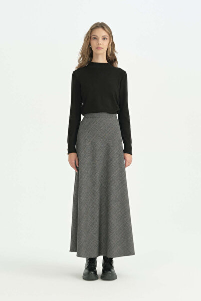 Nihan Plaid Verev Skirt - Anthracite