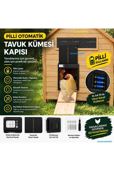 DİGİTAL OTOMATİK KÜMES KAPISI (PİLLİ)