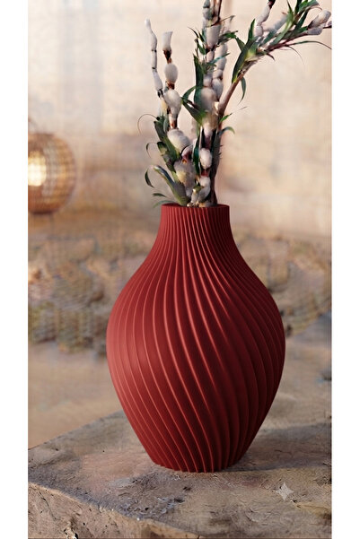 OKTFORGE Dekoratif Modern Spiral Vazo, 3D Tasarım Ev ve Ofis Hediyelik Salon Aksesuarı