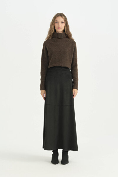 Nihan Suede Skirt - Black