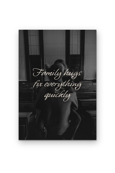 OEM Poster decorativ perete Familia vindeca orice, mesaj motivational, Carton...