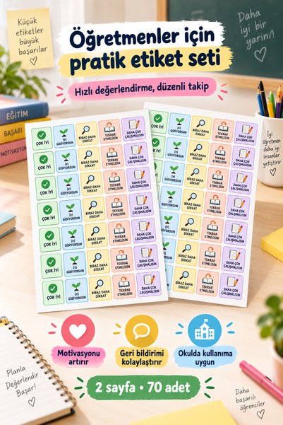 Hanelia Art Student Motivational Sticker Set 70 Pieces 2 Sheets – Very Good, You'Re Doing Well, Pay More Attention, You Must Repeat This Sticker