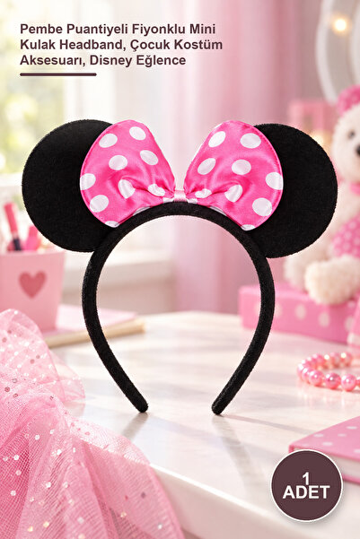 Yenilig 1 Τεμάχιο Στέμμα Minnie Mouse – Ροζ Μίνι Στέκα Αυτιών με Πουά Φιόγκο,...