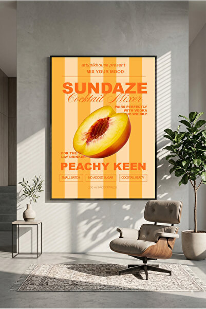 postercraft Ξύλινη αφίσα για τραπέζι με σχέδιο κοκτέιλ Peachy Keen (χωρίς πλα...