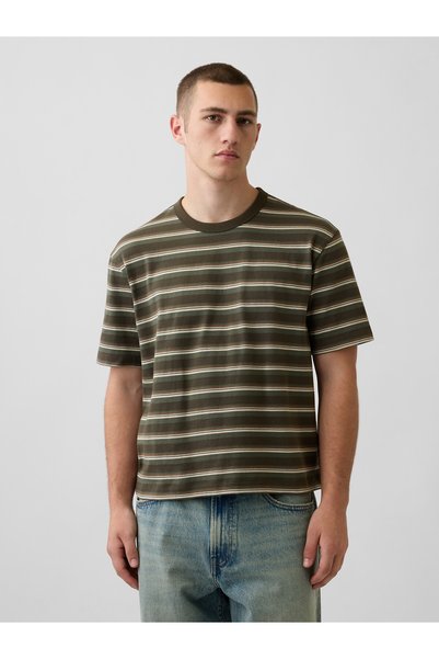 GAP Erkek Yeşil Heavyweight Crop T-Shirt