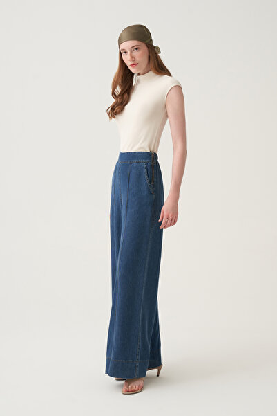 ALLDAY Wide leg denim tensel pants